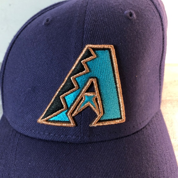 VINTAGE 90’s ARIZONA DIAMONDBACK MLB FITTED BASEBALL CAP 39 Fifty S/M flex fit - Picture 2 of 10